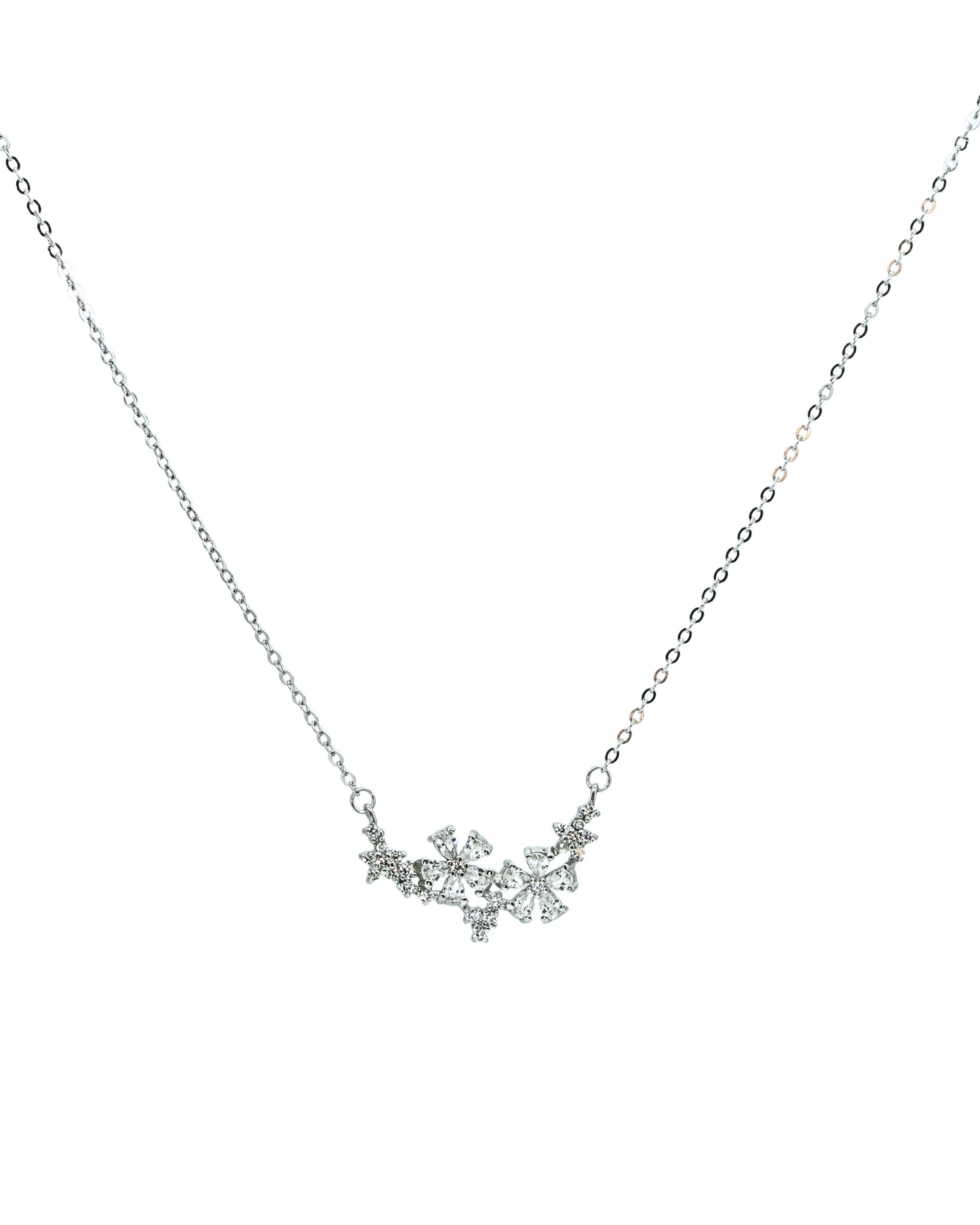 Flower Diamond Chain and Pendant Set